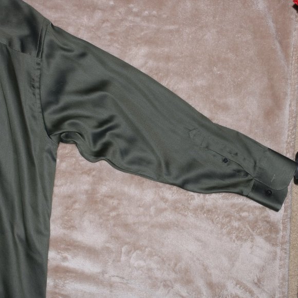 Geoffrey Beene Sateen Button Up Dress Shirt - Long Sleeve Wrinkle Free - Picture 13 of 13